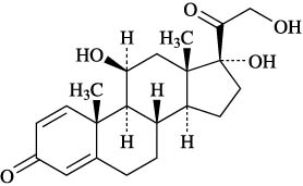 プレドニン（プレドニゾロン）の構造式