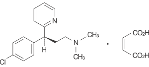 セレスタミン（d-クロルフェニラミンマレイン酸塩）の構造式