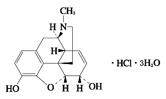 オプソ（モルヒネ塩酸塩水和物）の構造式