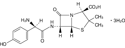 クラバモックス（アモキシシリン水和物）の構造式