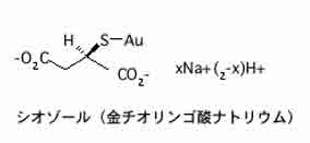 シオゾール（金チオリンゴ酸ナトリウム）の構造式