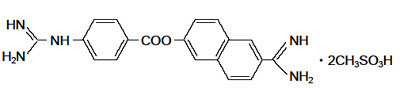 フサン（メシル酸ナファモスタット）の構造式
