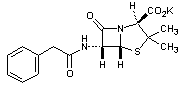 注射用ペニシリンG（ベンジルペニシリンカリウム）の構造式