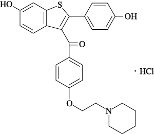 エビスタ（塩酸ラロキシフェン）の構造式
