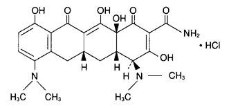 ミノマイシン（ミノサイクリン塩酸塩）の構造式