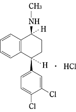 ジェイゾロフト（塩酸セルトラリン）の構造式
