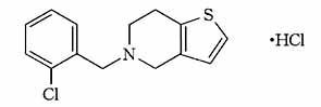 パナルジン（チクロピジン塩酸塩）の構造式