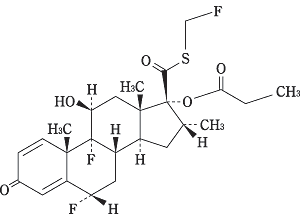 フルタイド（フルチカゾンプロピオン酸エステル)の構造式