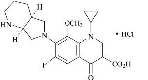 アベロックス（塩酸モキシフロキサシン）の構造式