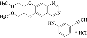 タルセバ（主成分エルロチニブ塩酸塩）の構造式