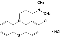 コントミン（クロルプロマジン塩酸塩）の構造式