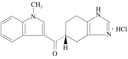 イリボー（ラモセトロン塩酸塩）の構造式