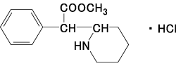 コンサータ（塩酸メチルフェニデート）の構造式