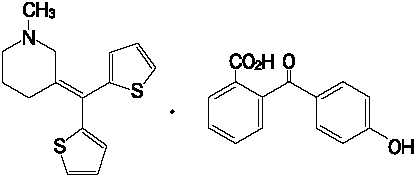 アスベリン（チペピジンヒベンズ酸塩）の構造式