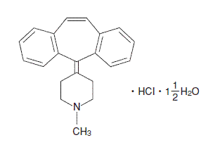 ペリアクチン（シプロヘプタジン塩酸塩水和物）の構造式