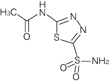 ダイアモックス（アセタゾラミド）の構造式