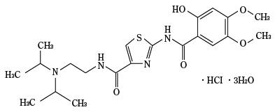 アコファイド（アコチアミド塩酸塩水和物） の構造式